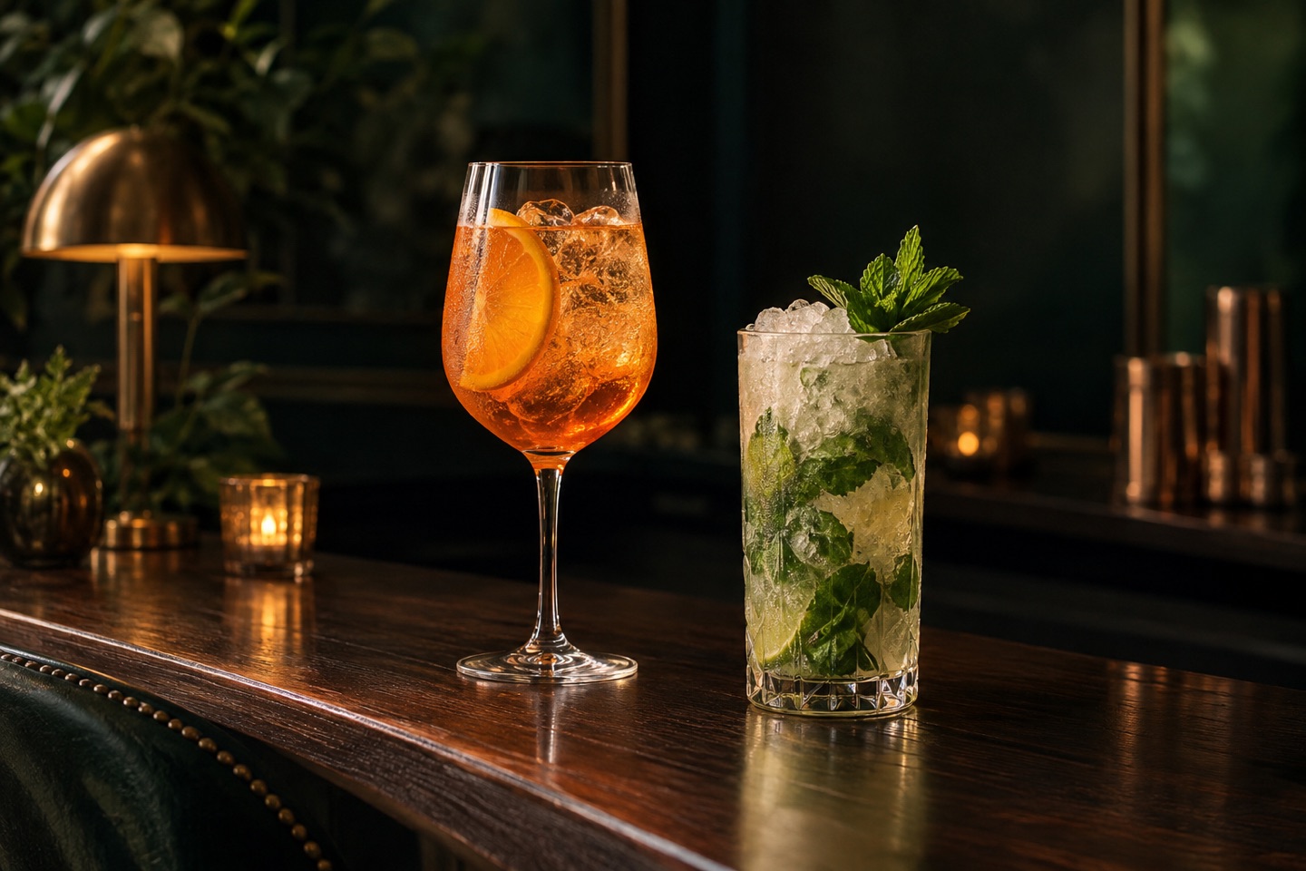 Spritz und Mojito an der Bar